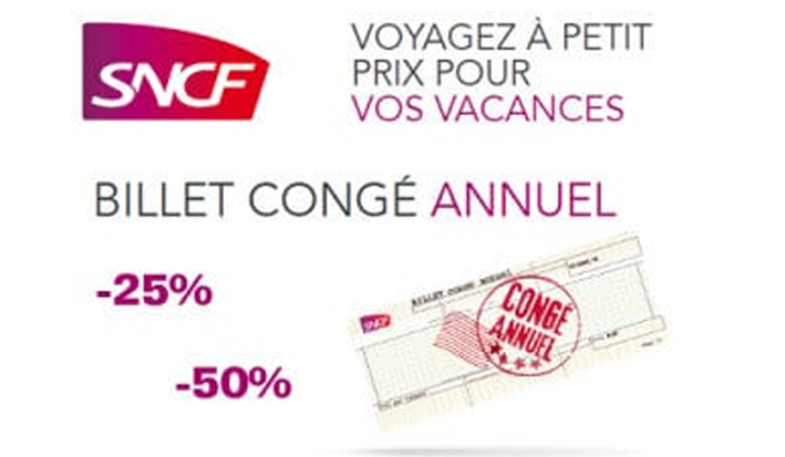 Billet de congé annuel de la SNCF